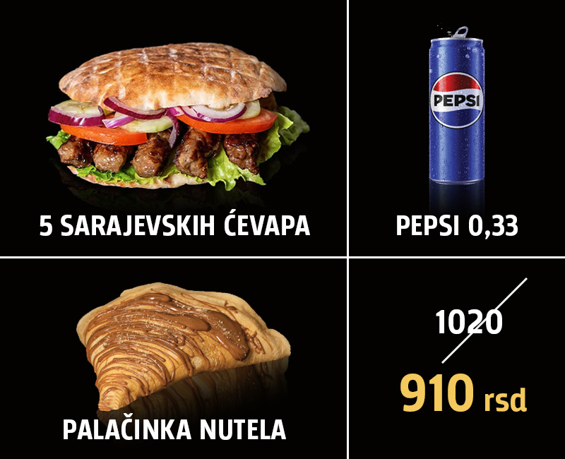 Fast food Havarija | 5 Sarajevskih Ćevapa COMBO
