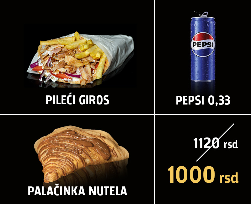 Fast food Havarija | Pileći giros kombo