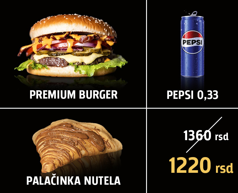 Fast food Havarija | Premium Burger Combo