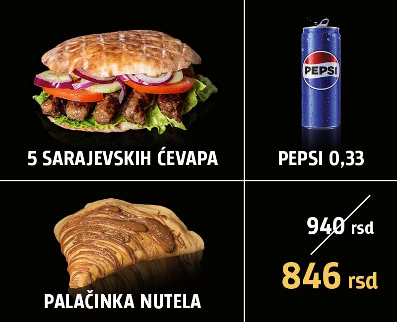 Fast food Havarija | 5 Sarajevskih Ćevapa COMBO