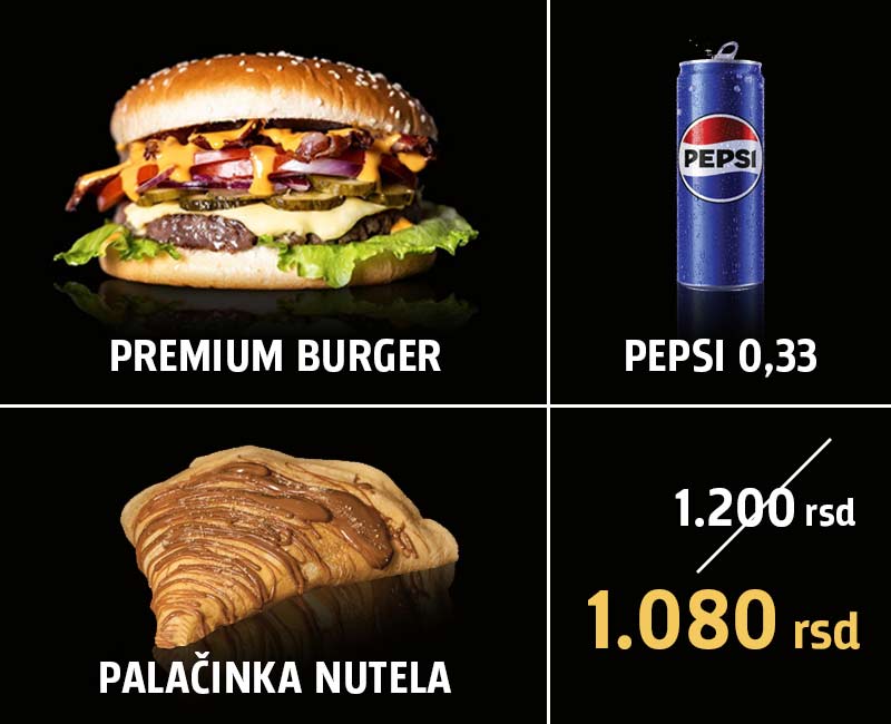 Fast food Havarija | Premium Burger Combo